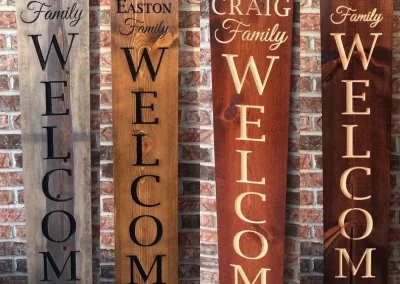 For welcome signs on a front porch